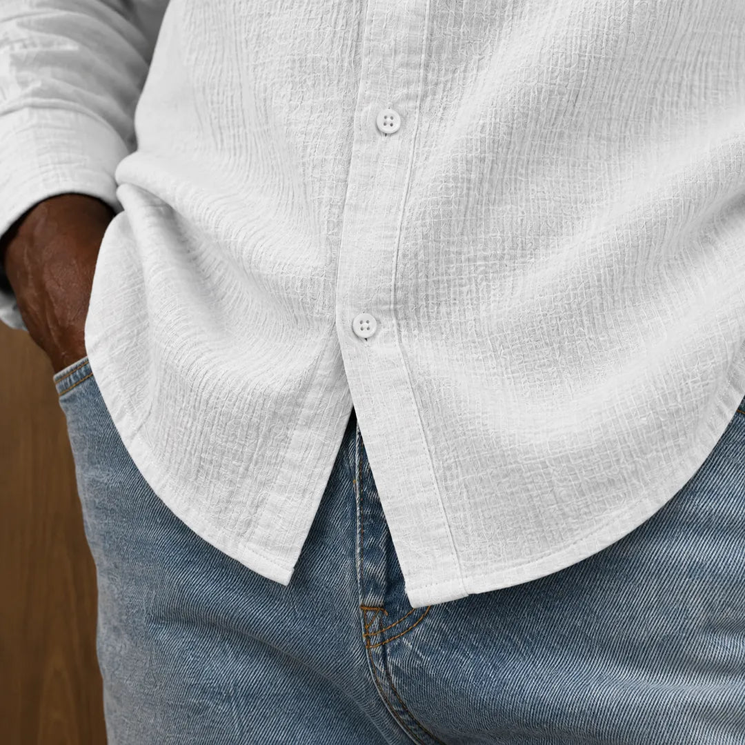 Textured Button-Up Shirt