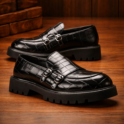 Buckle Leather Loafers