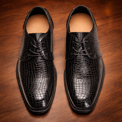 Crocodile Pattern Leather Shoes