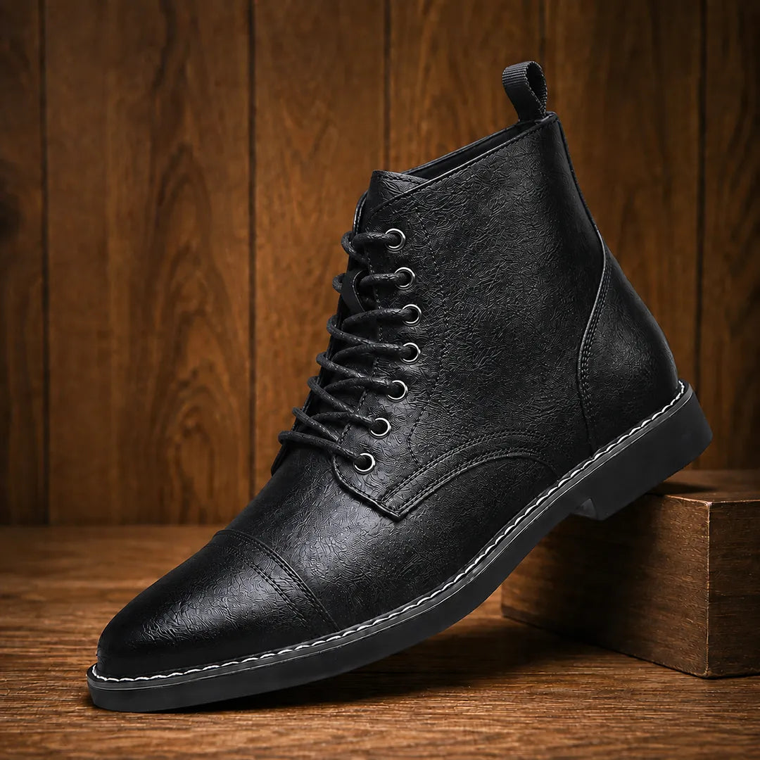 Cap Toe Lace-Up Boots