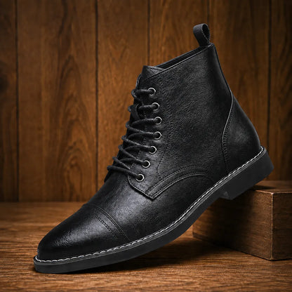 Cap Toe Lace-Up Boots
