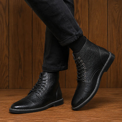 Cap Toe Lace-Up Boots