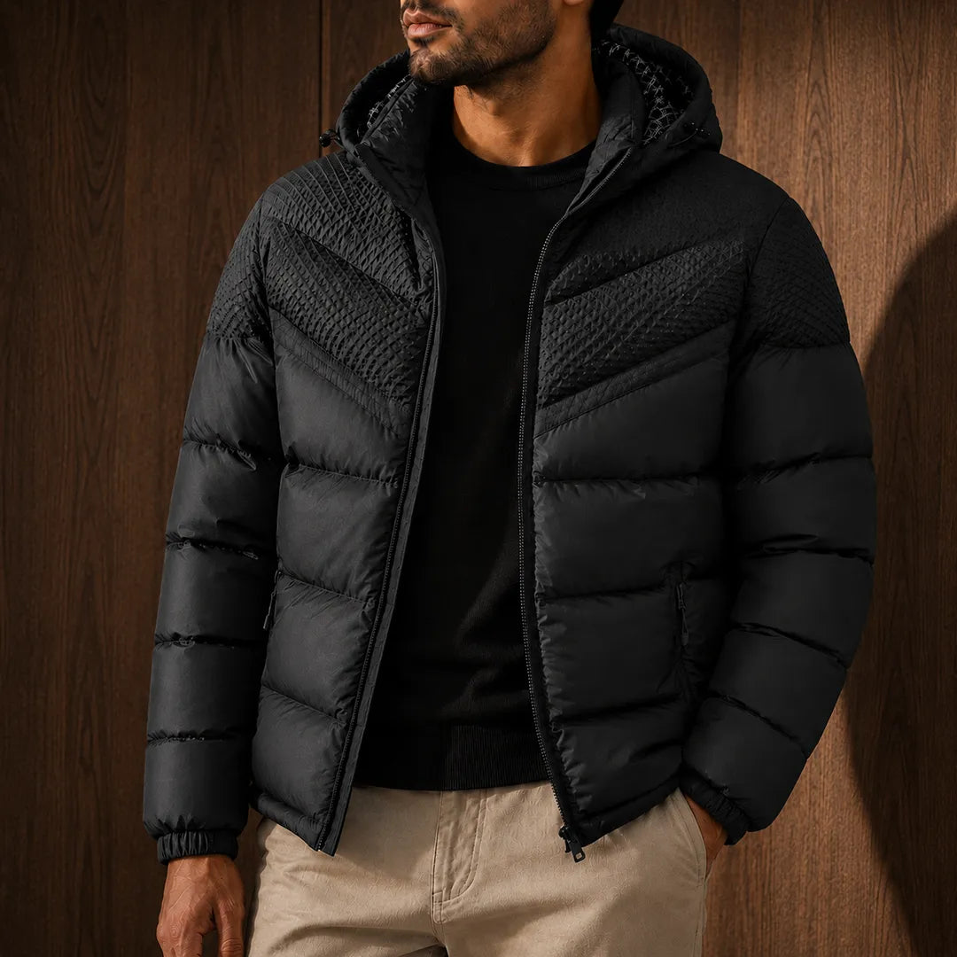 Contrast Panel Puffer Jacket