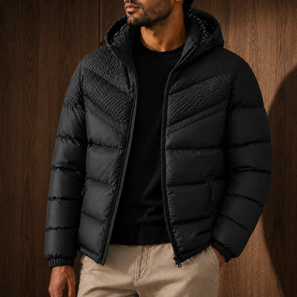 Contrast Panel Puffer Jacket