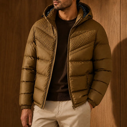 Contrast Panel Puffer Jacket