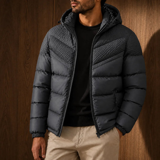 Contrast Panel Puffer Jacket