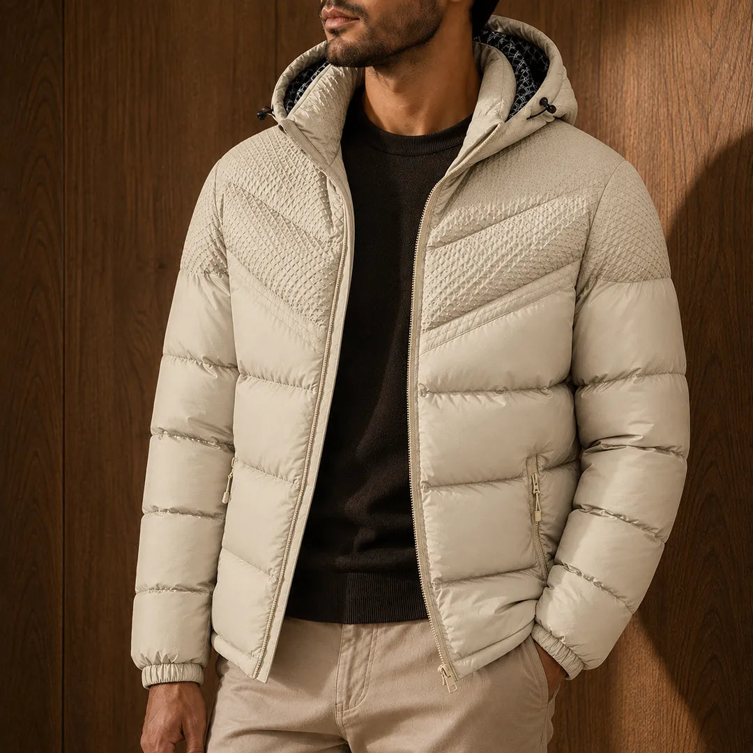 Contrast Panel Puffer Jacket