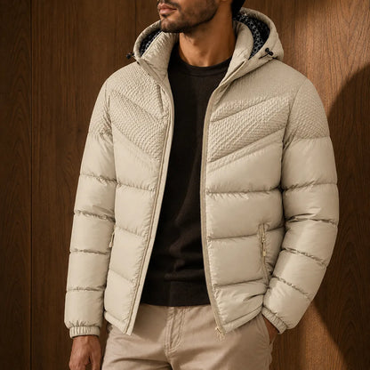 Contrast Panel Puffer Jacket