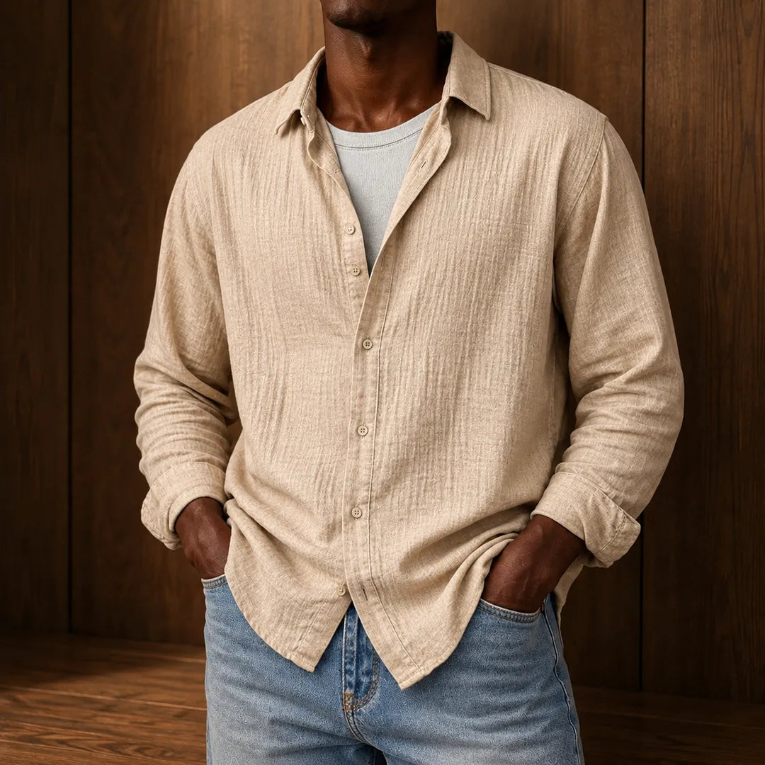 Textured Button-Up Shirt