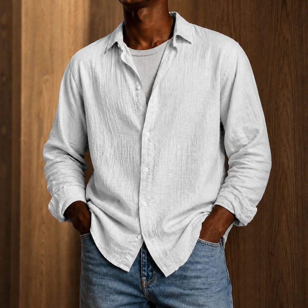 Textured Button-Up Shirt