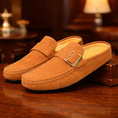 Suede Strap Loafers