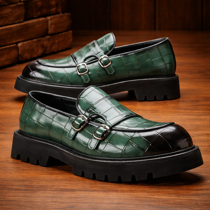 Buckle Leather Loafers