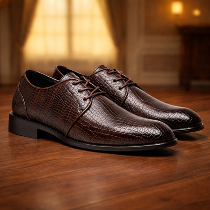 Crocodile Pattern Leather Shoes