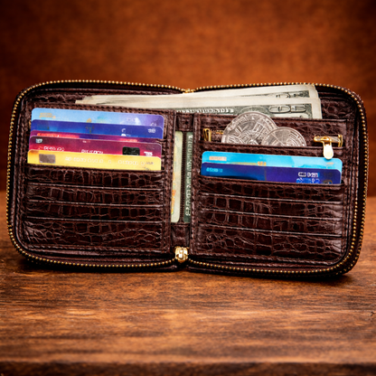 Crocodile Pattern Leather Wallet
