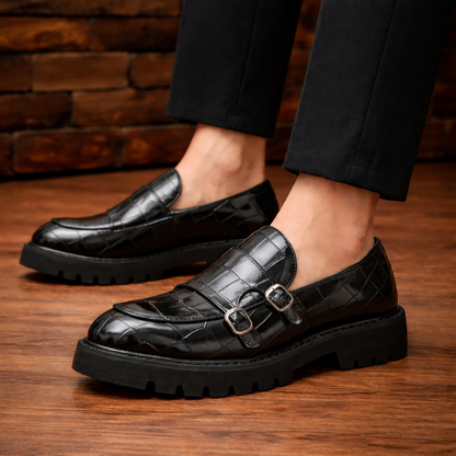 Buckle Leather Loafers